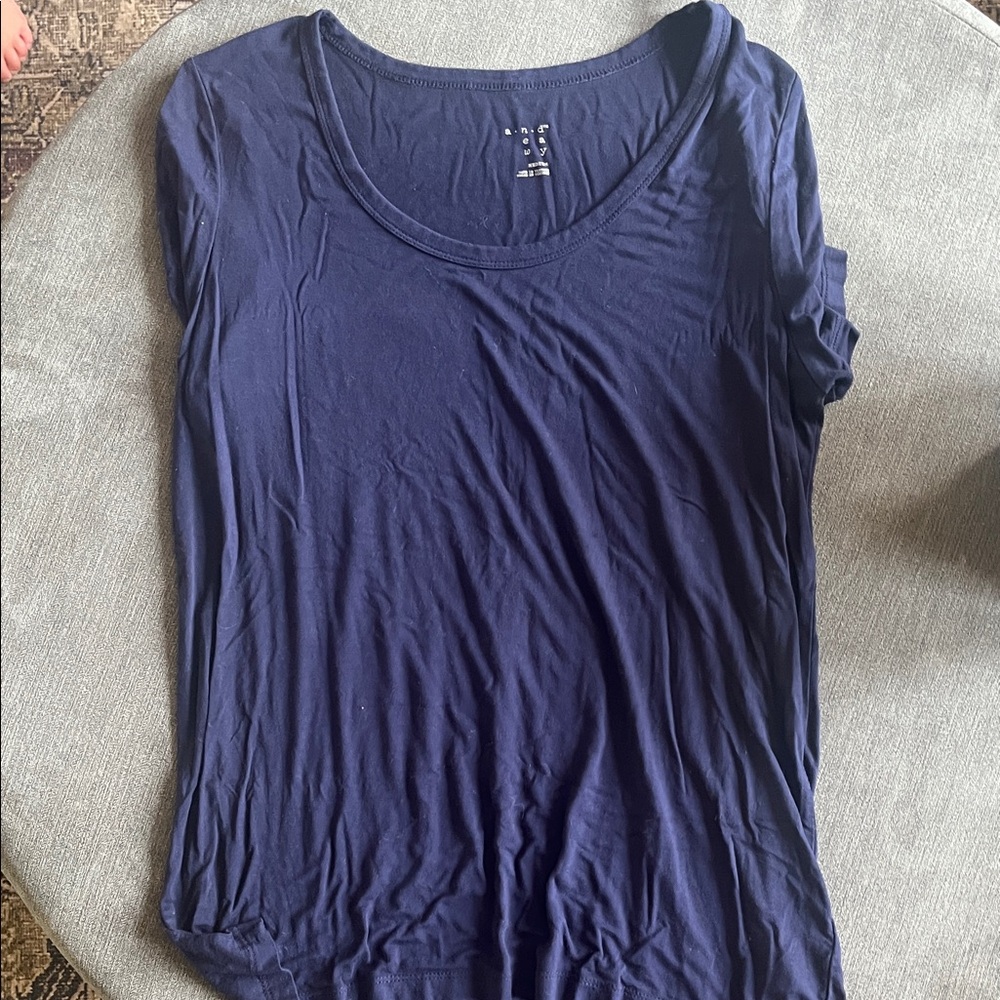 a new day Deep Blue Short Sleeve Tee